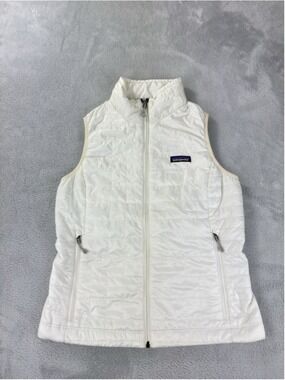 Patagonia Women's Size Small White Nano Puff Vest 100% Polyester 84247 Style